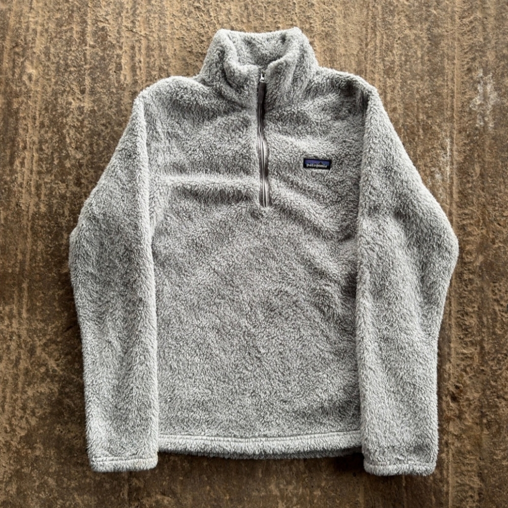 Patagonia Los Gatos Gray 1/4 Zip Furry Fleece Pullover Jacket XL